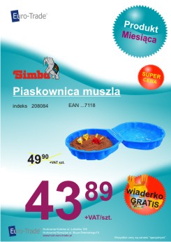 Produkt lipca: piaskownica plastikowa muszla - SIMBA