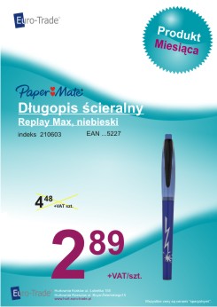 Produkt stycznia - PAPERMATE długopis ścieralny Replay Max