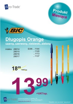 Produkt stycznia - BIC długopis Orange