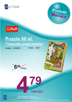 Produkt czerwca - TREFL puzzle 60 el. Ucieczka przed mumią