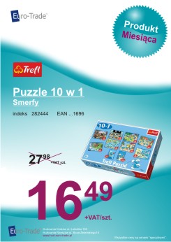 Produkt lipca - TREFL Puzzle 10 w 1 Smerfy