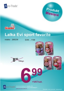 Produkt września - SIMBA lalka Evi sport favorite