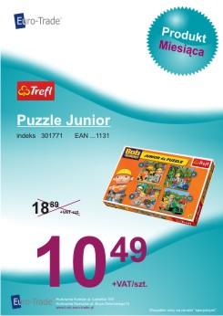 Produkt września - TREFL puzzle junior Bob Budowniczy